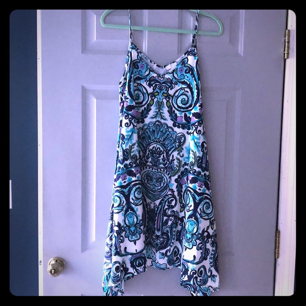 Never worn teal paisley silk dress